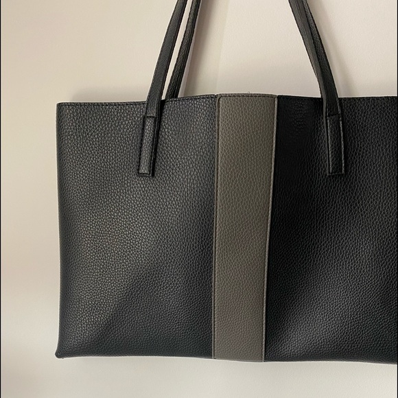 Vince Camuto Vegan Leather Tote - Black and Grey - Picture 4 of 13
